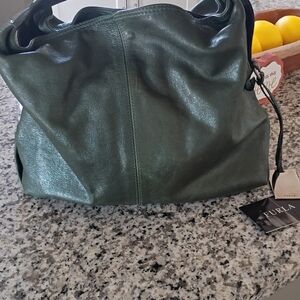 Green Leather Furla Soho Hobo Bag